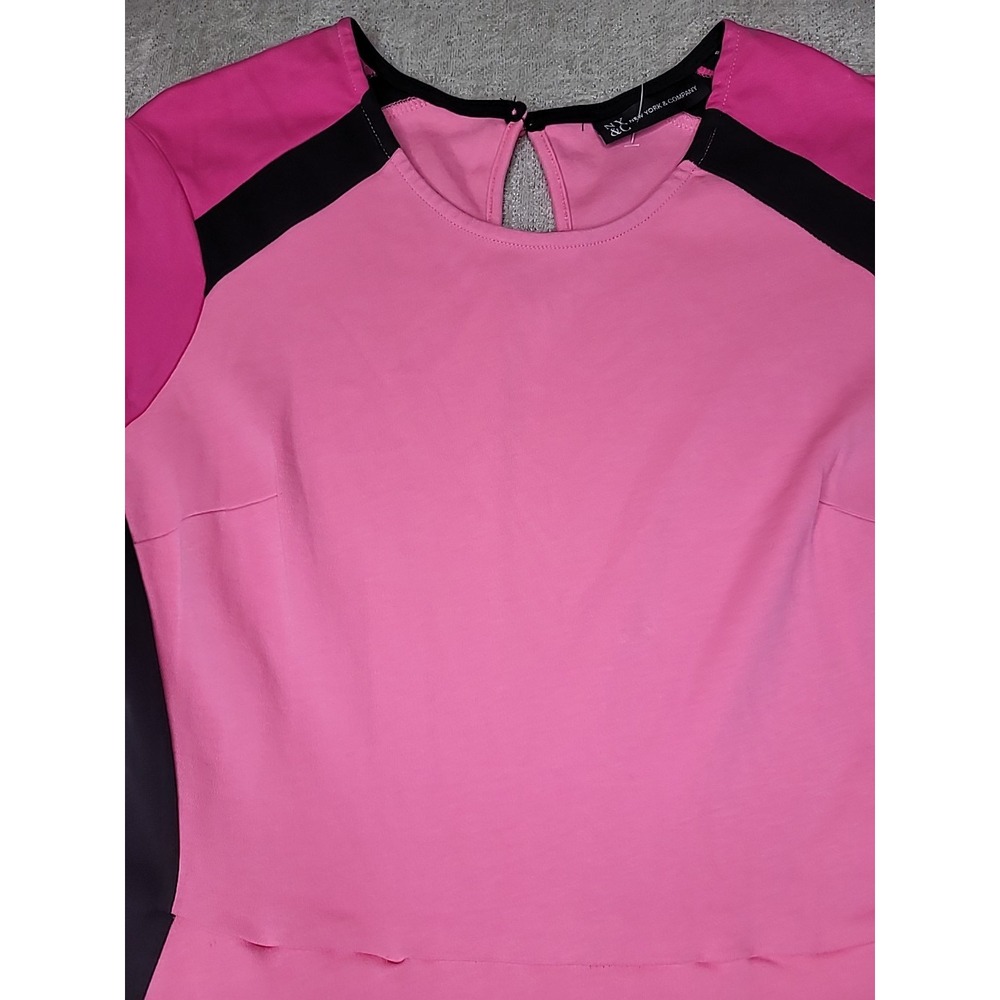 New York And Company Pink & Black Color Block Fit & Flare Womens Small Dress - Picture 4 of 14